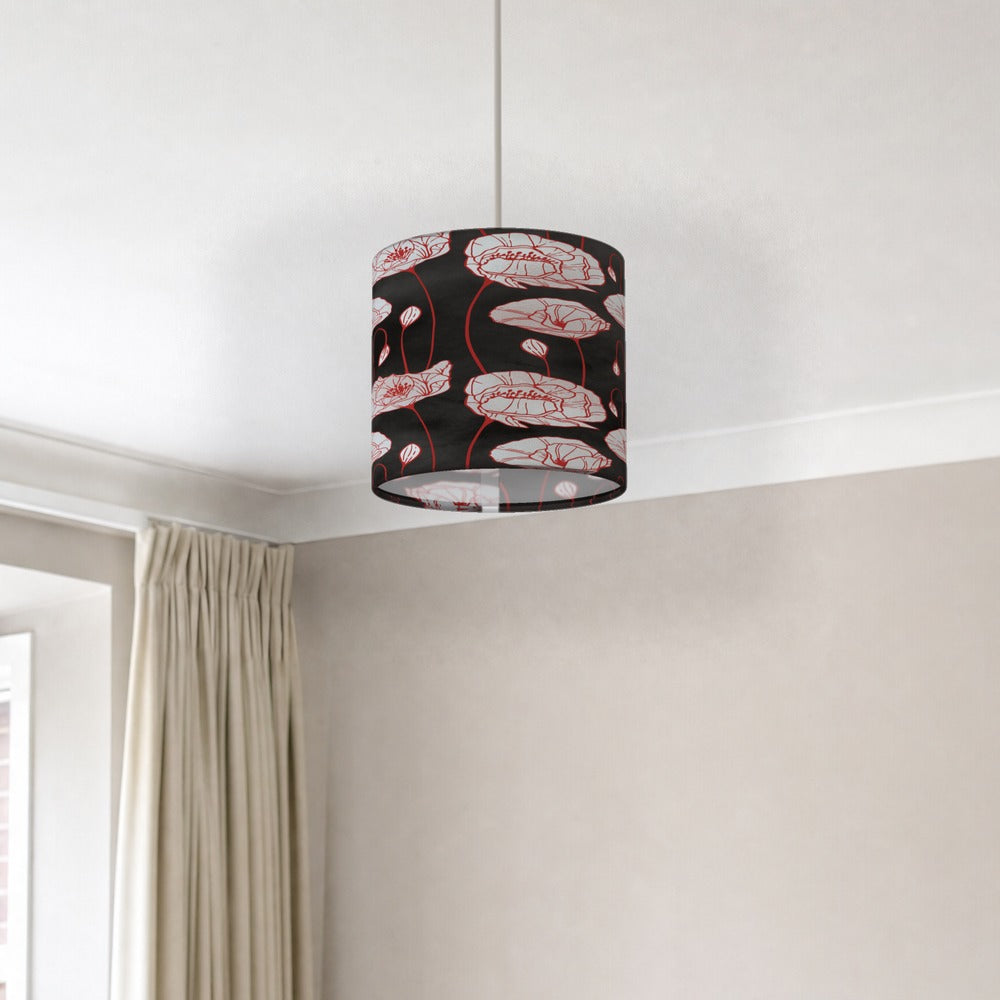 Red Poppy Floral Pattern lampshade