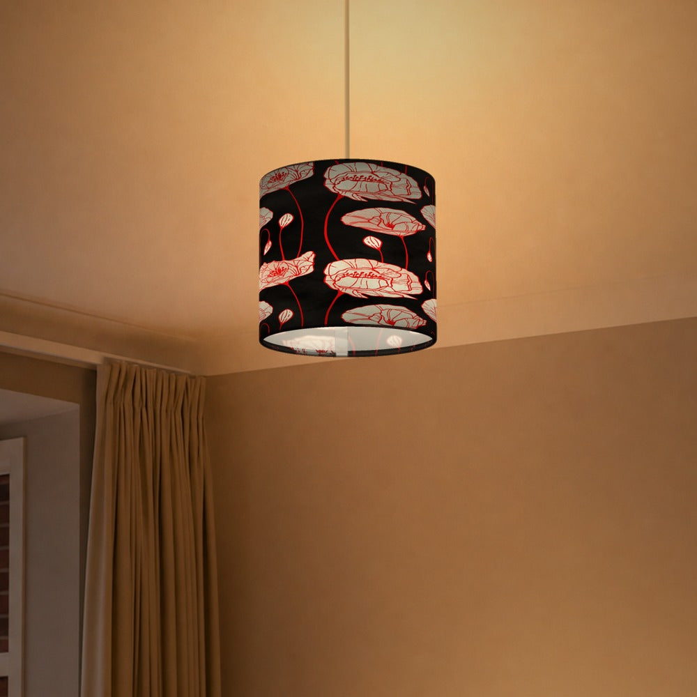 Red Poppy Floral Pattern lampshade