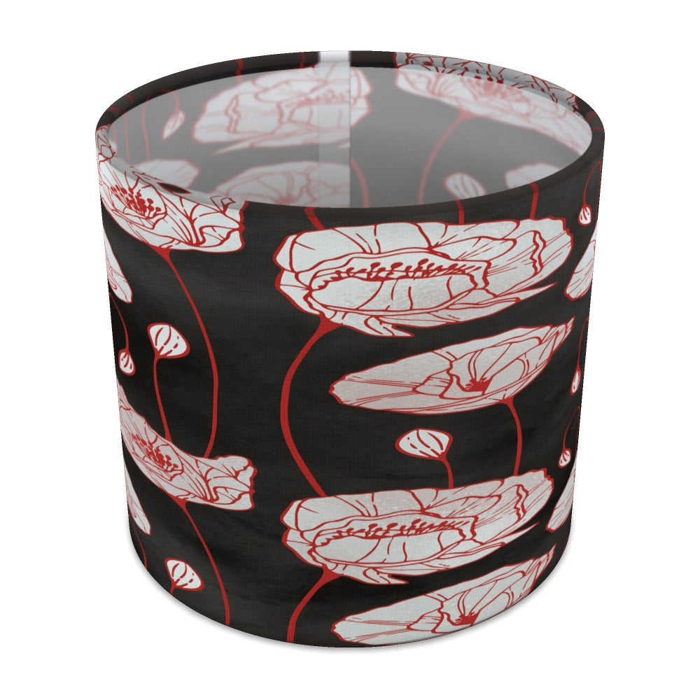 Red Poppy Floral Pattern lampshade - 20cm Table