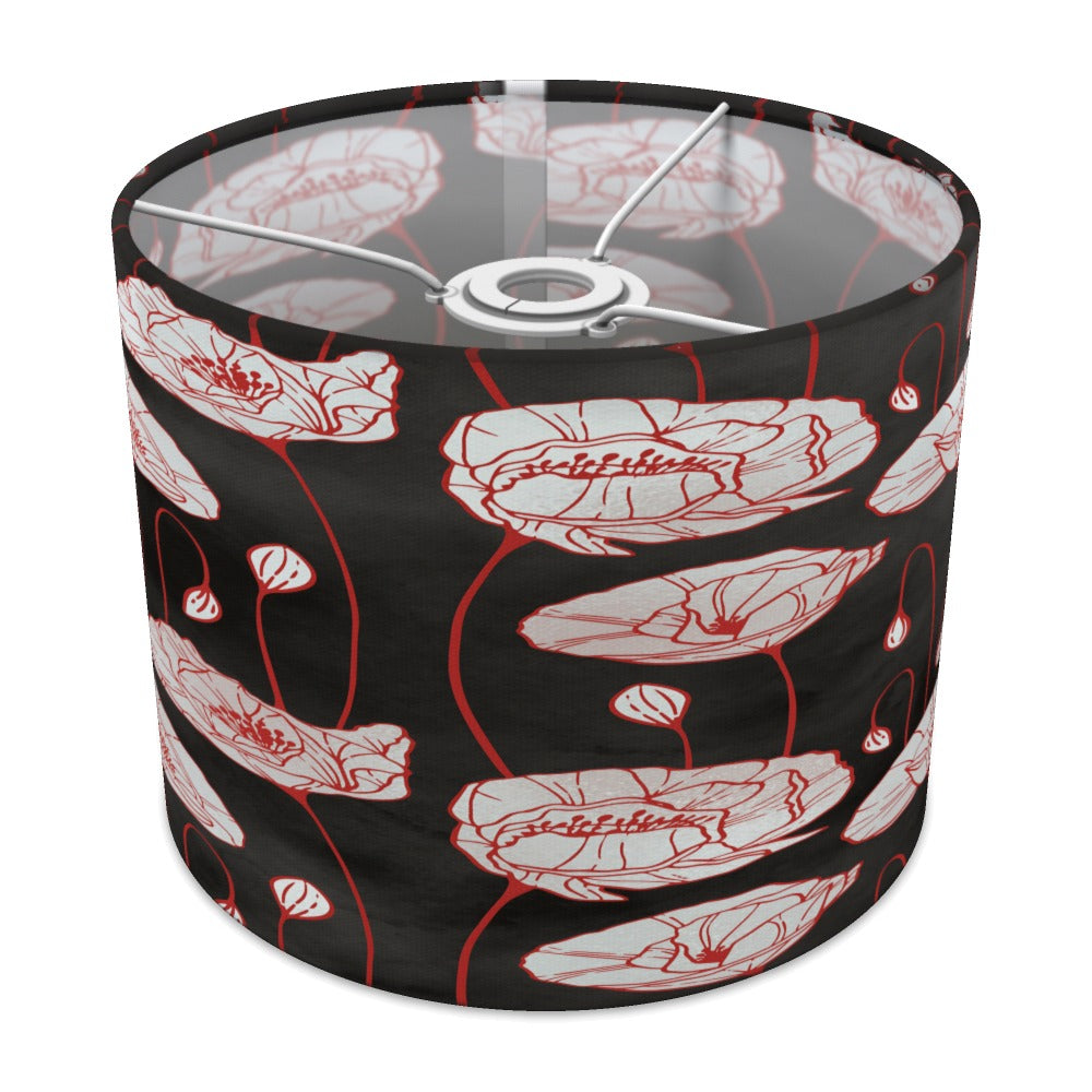 Red Poppy Floral Pattern lampshade - 25cm Ceiling