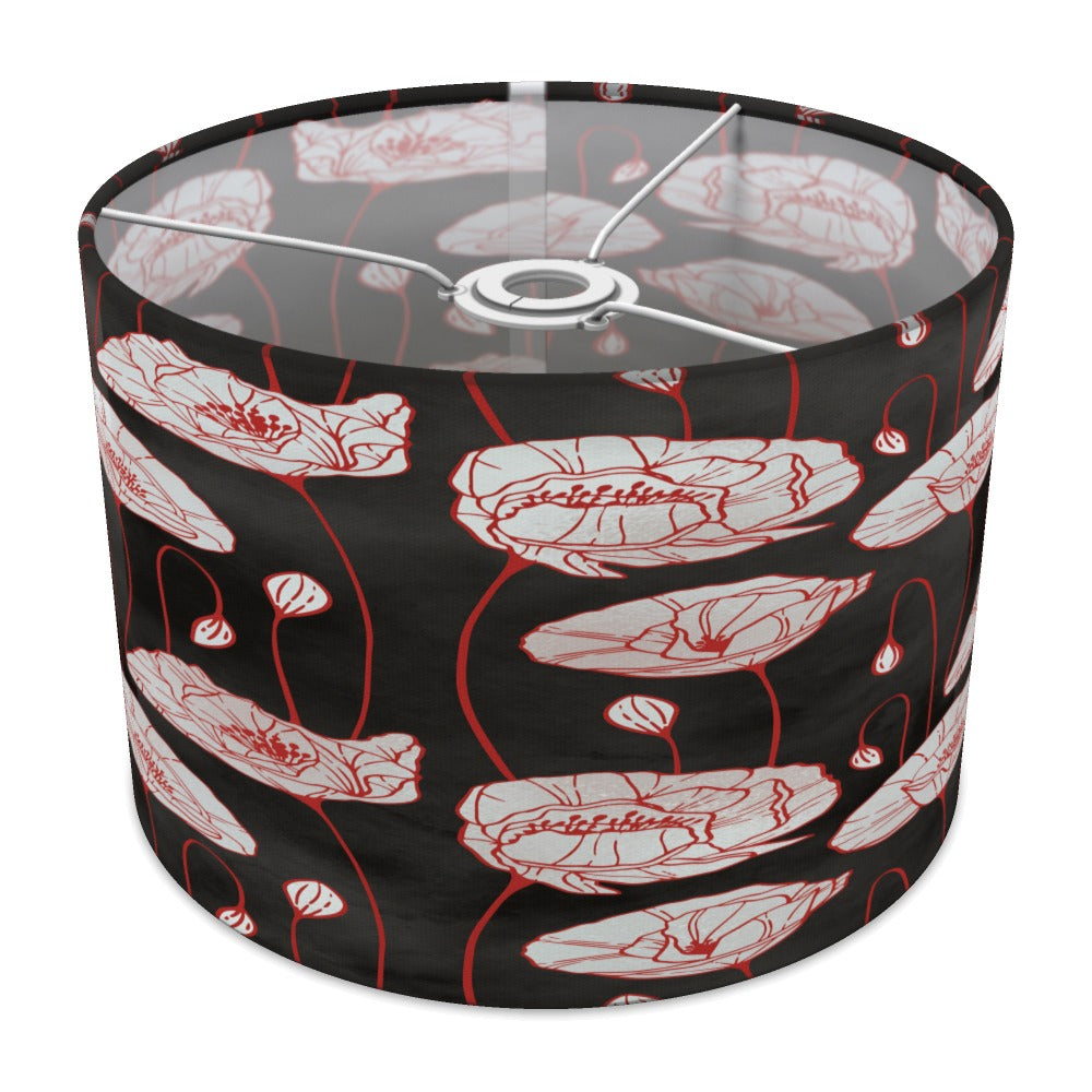 Red Poppy Floral Pattern lampshade - 30cm Ceiling