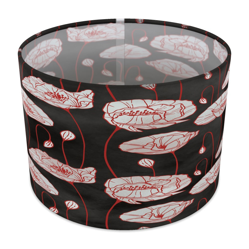 Red Poppy Floral Pattern lampshade - 30cm Table