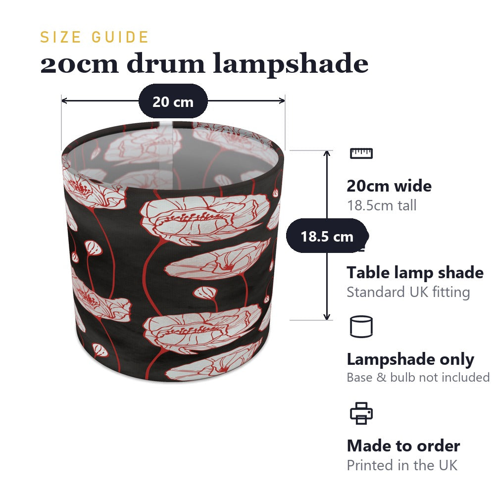 Red Poppy Floral Pattern lampshade