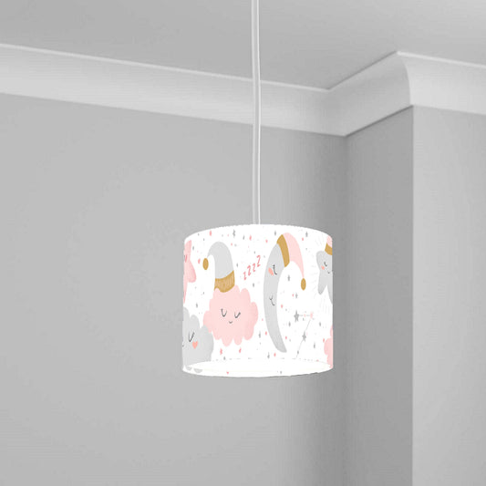 Dreamy Moon and Cloud Design Ceiling Lampshade Lightshade for Nursery - 20cm x 18.5cm
