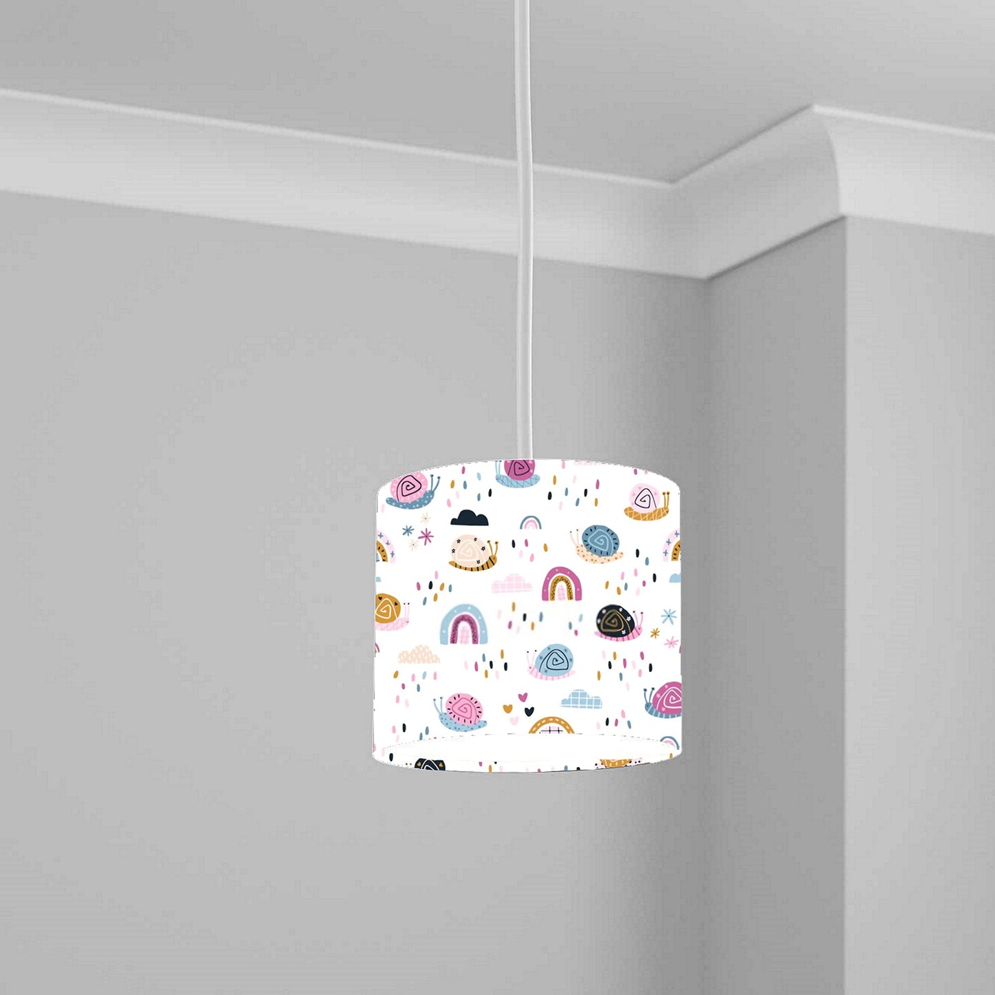 Pastel Unicorn and Stars Ceiling Lampshade Lightshade for Nursery - 20cm x 18.5cm