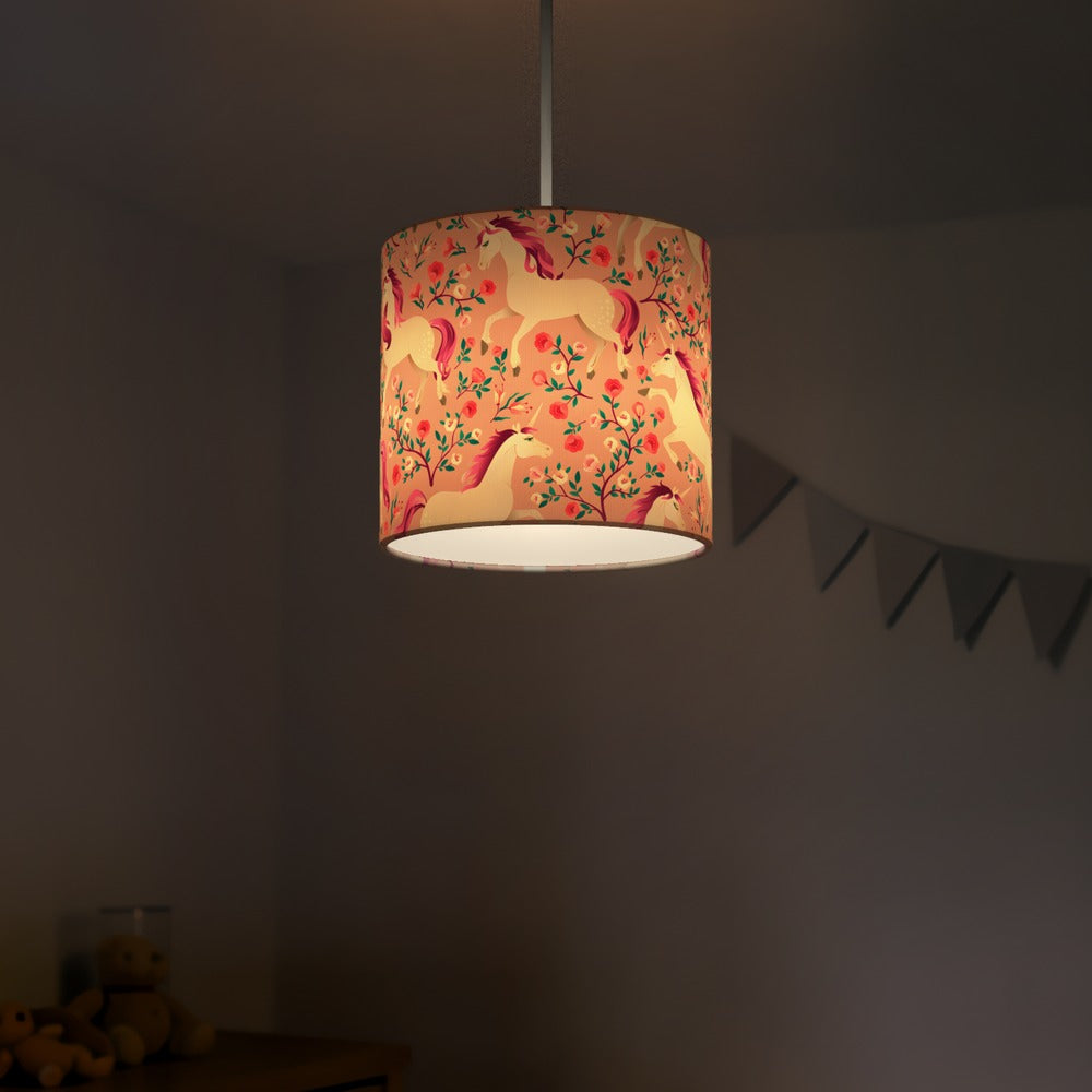 Enchanting Unicorn and Red Rose lampshade