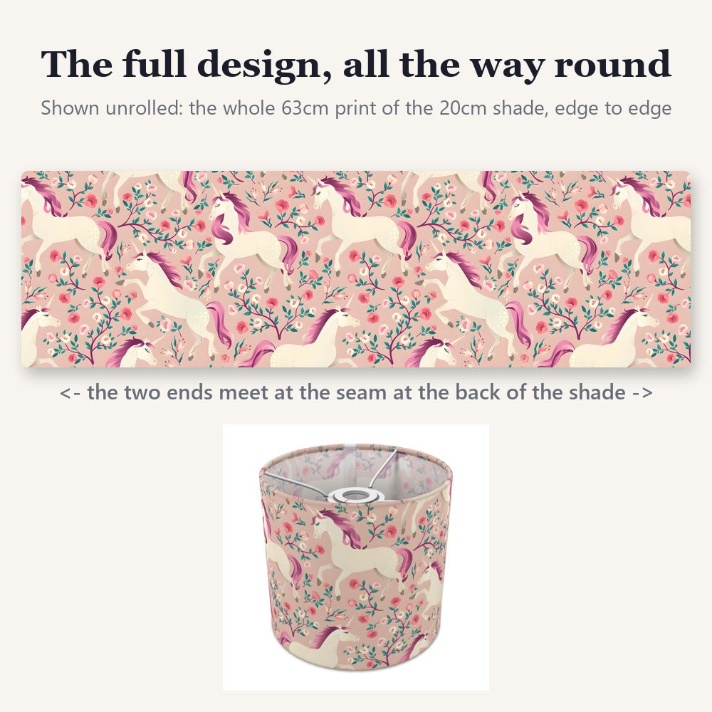 Enchanting Unicorn and Red Rose lampshade
