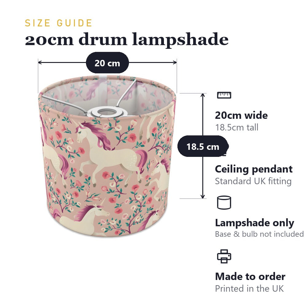 Enchanting Unicorn and Red Rose lampshade