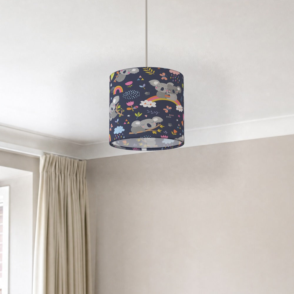 Playful Koala Rainbow Pattern lampshade