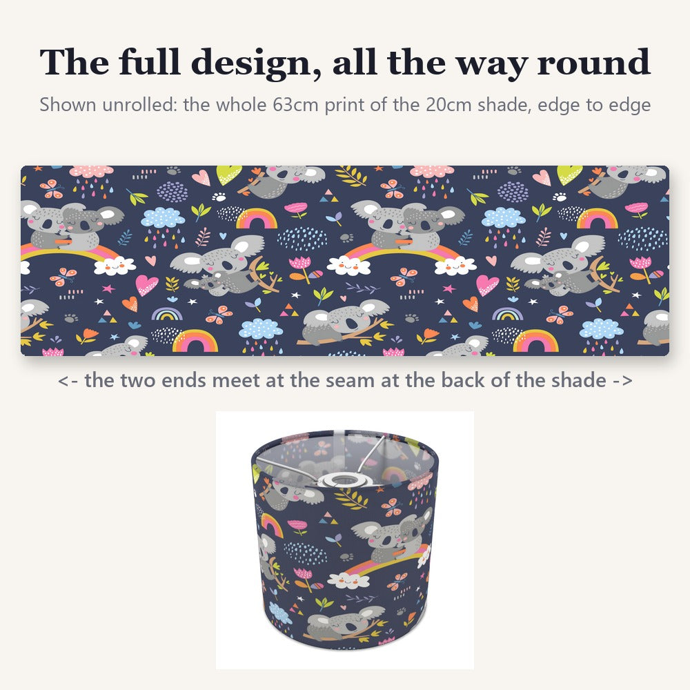 Playful Koala Rainbow Pattern lampshade