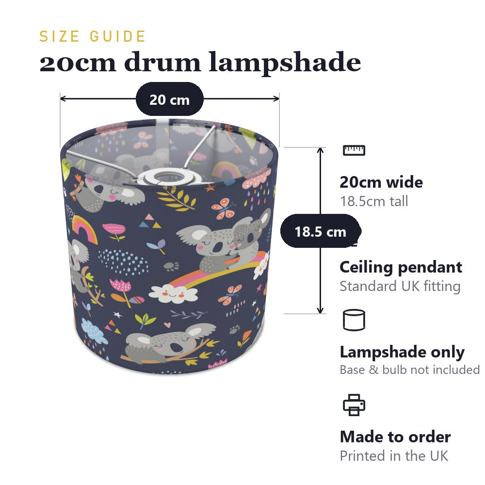 Playful Koala Rainbow Pattern lampshade