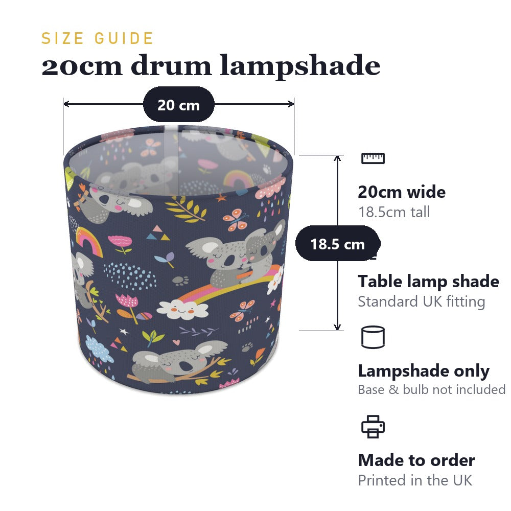 Playful Koala Rainbow Pattern lampshade