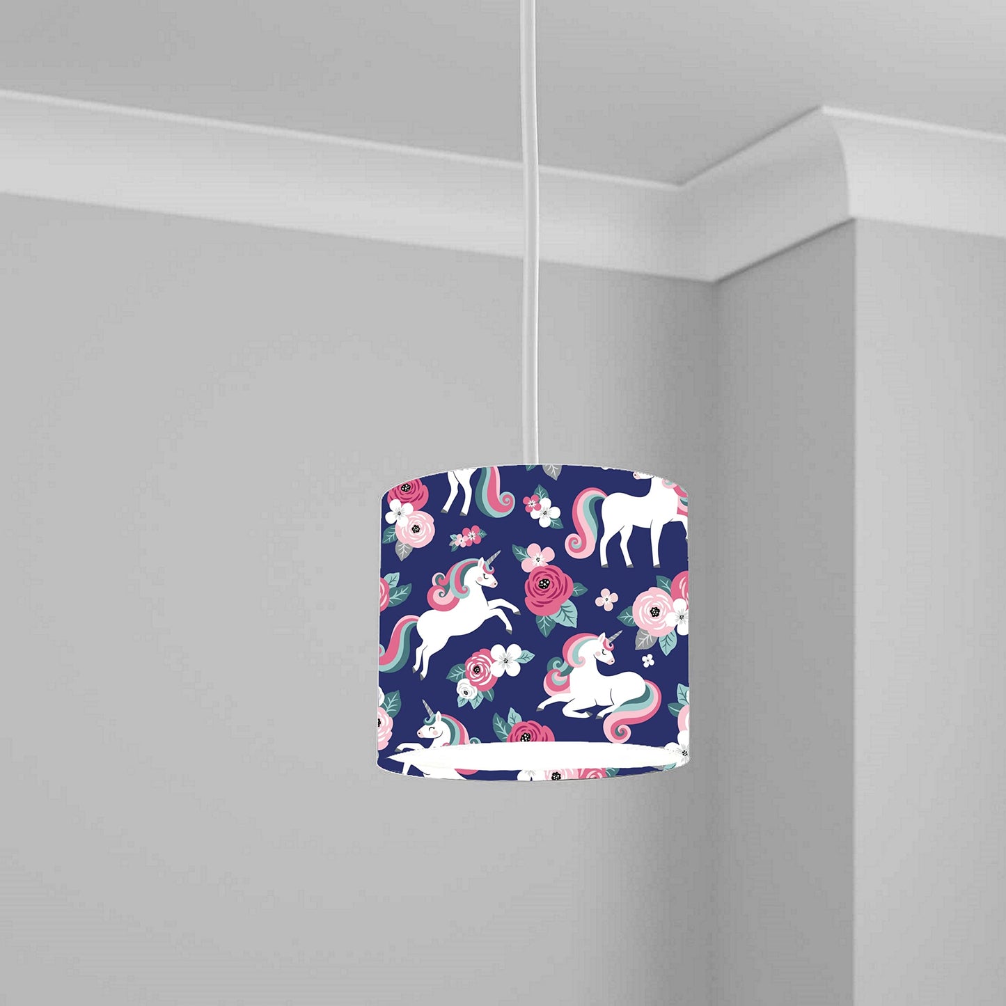 Magical Unicorn and Roses Ceiling Lampshade Lightshade for Room - 20cm x 18.5cm