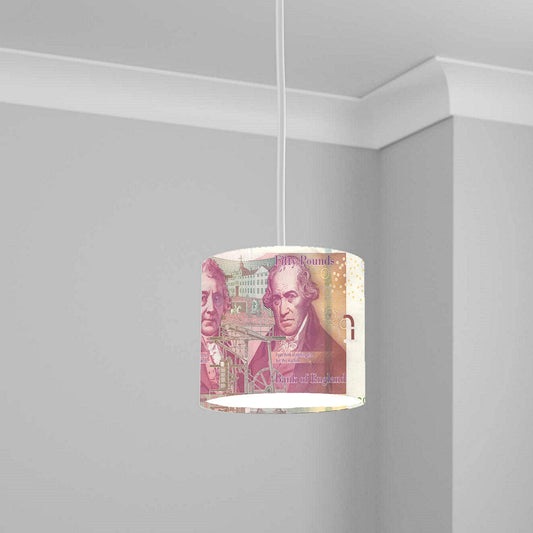 Money lampshade Fifty pounds Back banknote pounds Money Note Queen Light Shade 20CM X 18.5CM