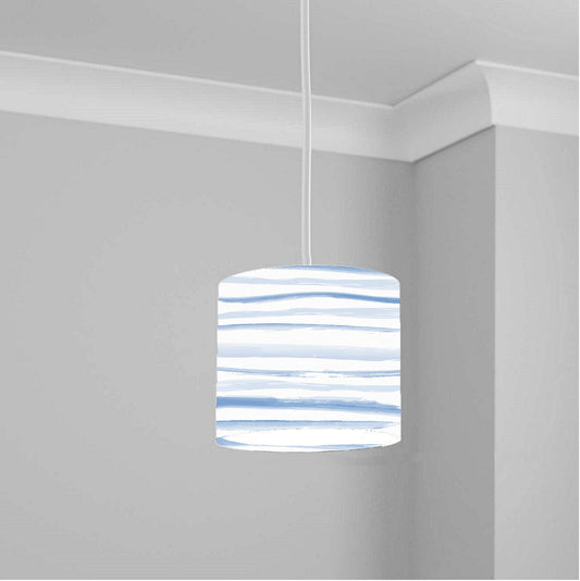 Blue Watercolor Striped Pattern Ceiling Lampshade Lightshade for Room - 20cm x 18.5cm