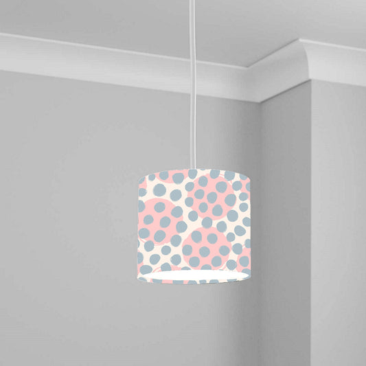 Pink and Blue Polka Dot Pattern Ceiling Lampshade Lightshade for Room - 20cm x 18.5cm