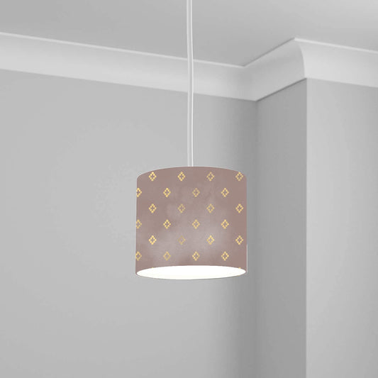 Elegant Brown Gold Geometric Pattern Ceiling Lampshade Lightshade for Room - 20cm x 18.5cm