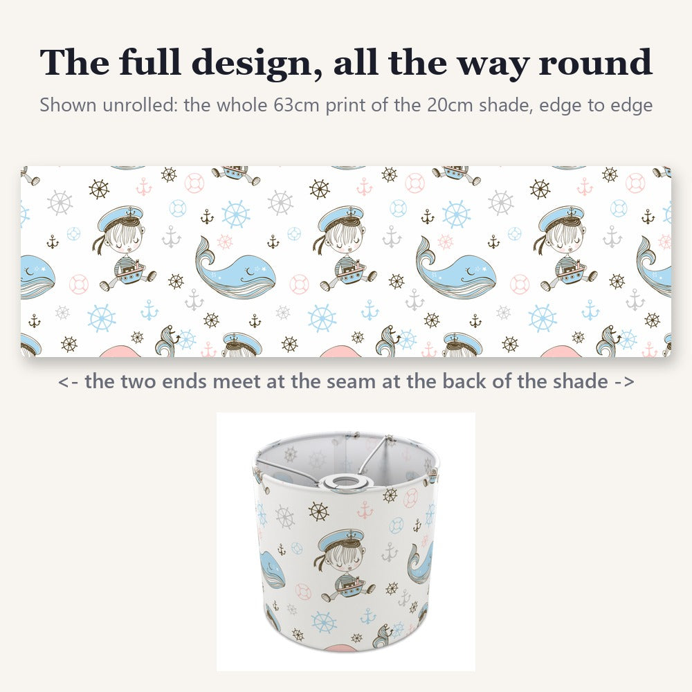 Nautical Pirate Whale lampshade