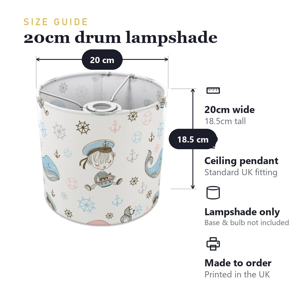 Nautical Pirate Whale lampshade