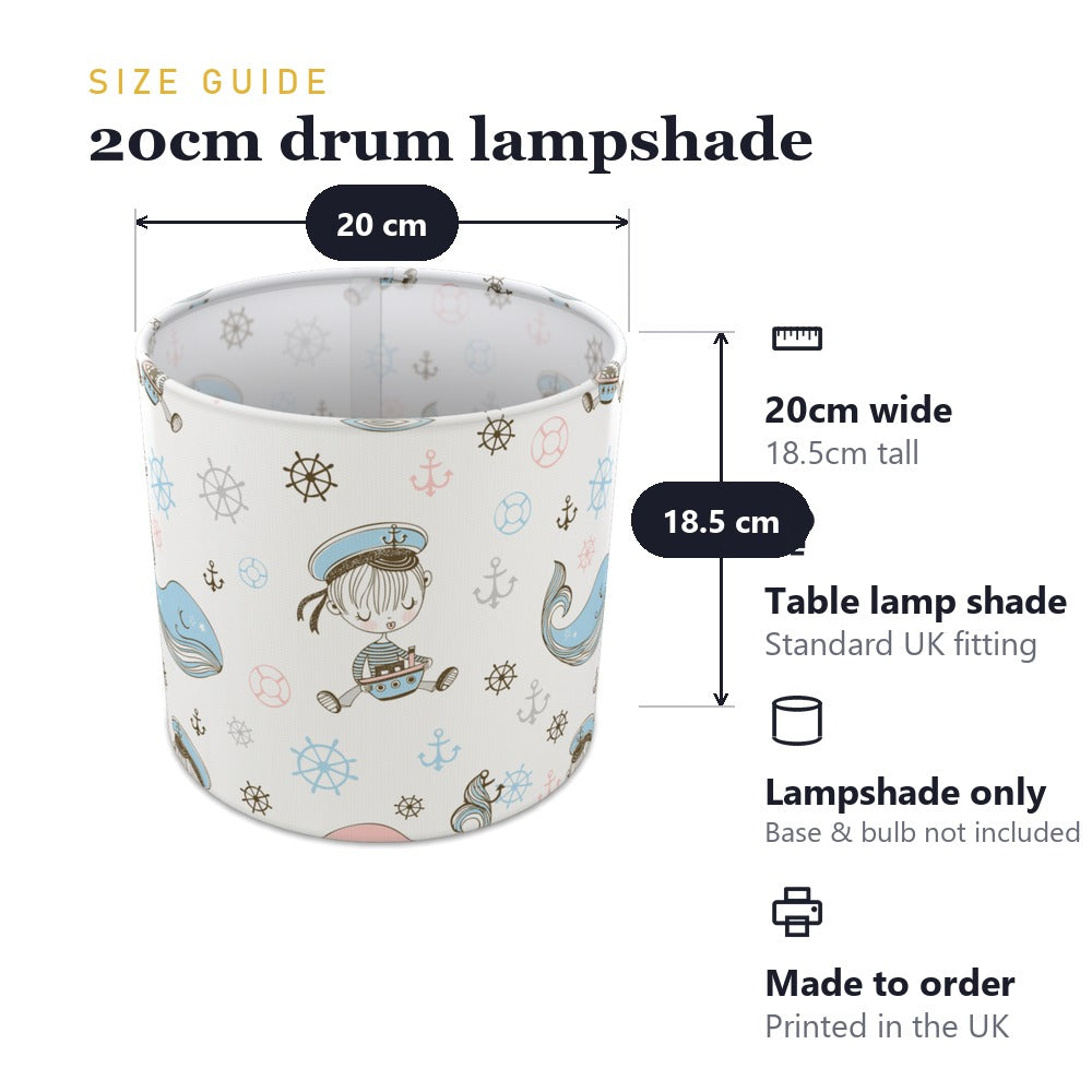 Nautical Pirate Whale lampshade