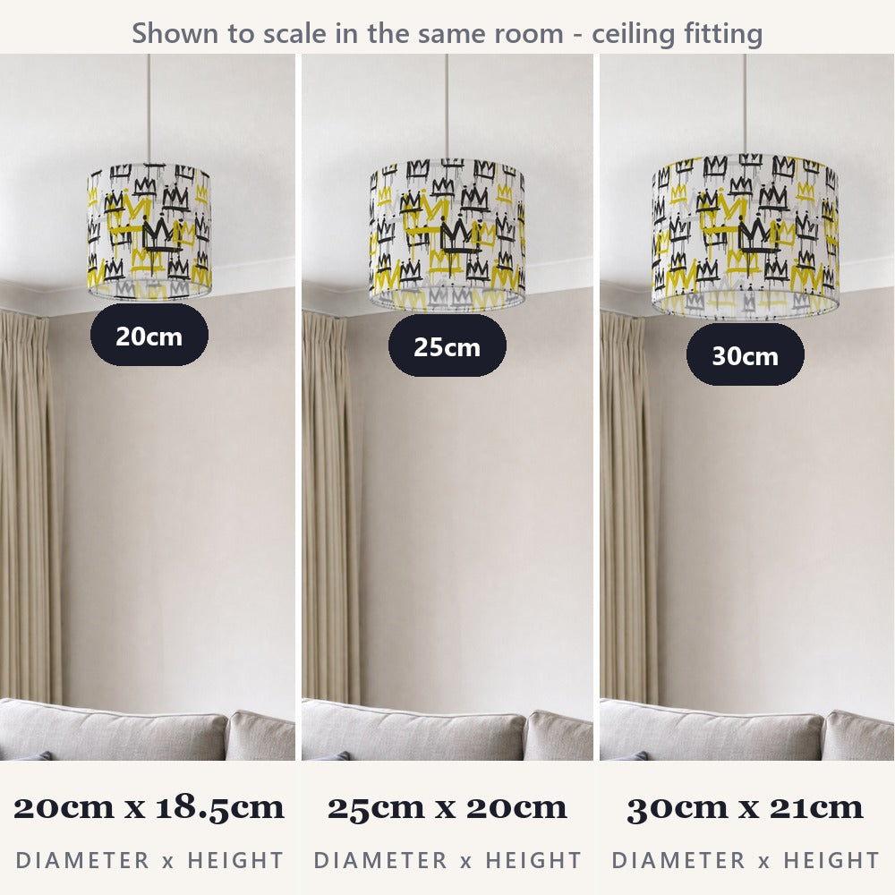 Bold Gold and Black Crown Pattern lampshade