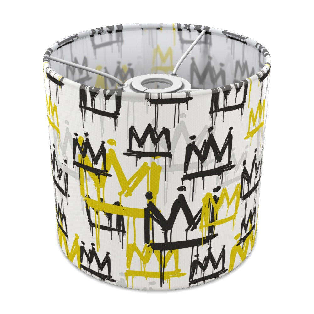 Bold Gold and Black Crown Pattern lampshade - 20cm Ceiling