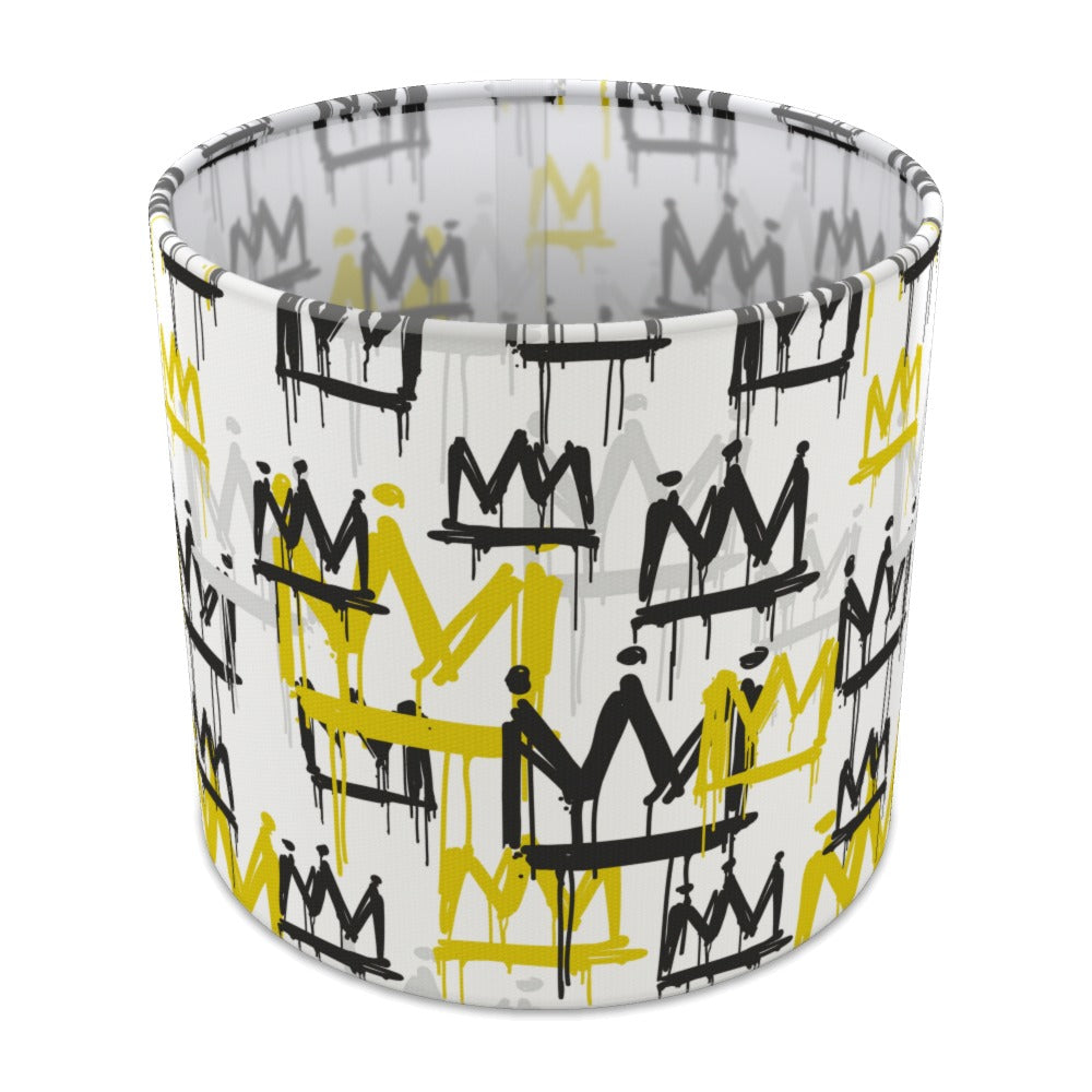 Bold Gold and Black Crown Pattern lampshade - 20cm Table