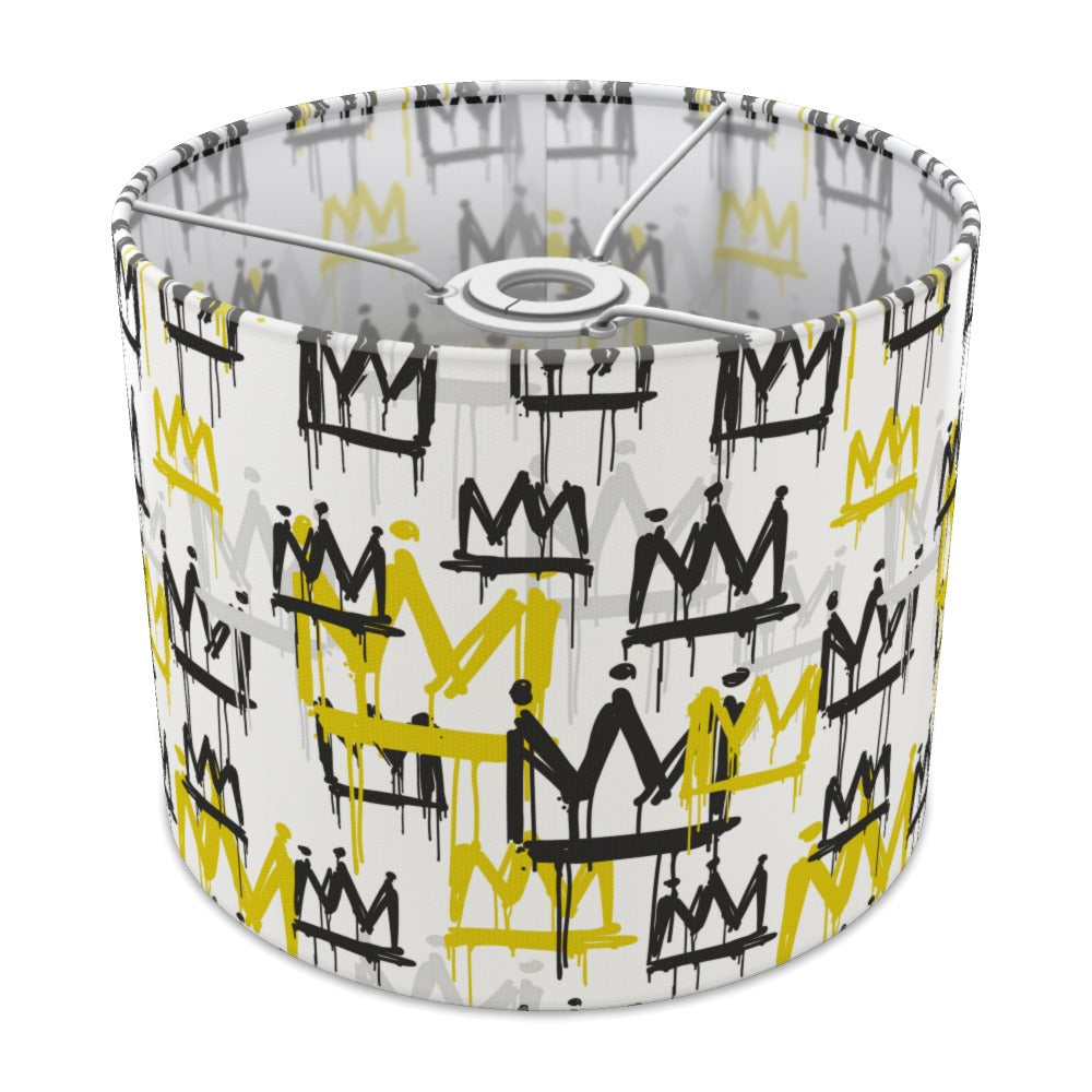 Bold Gold and Black Crown Pattern lampshade - 25cm Ceiling