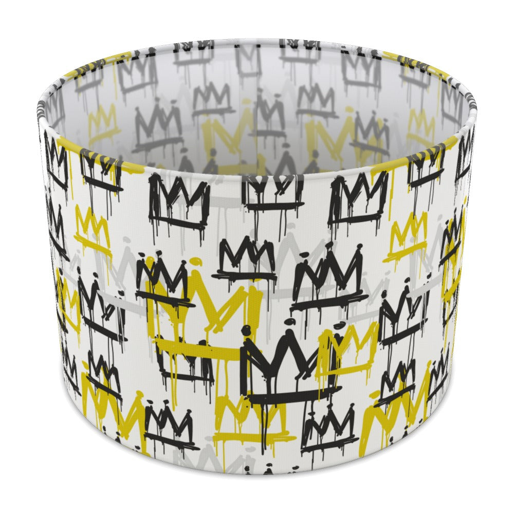 Bold Gold and Black Crown Pattern lampshade - 30cm Table
