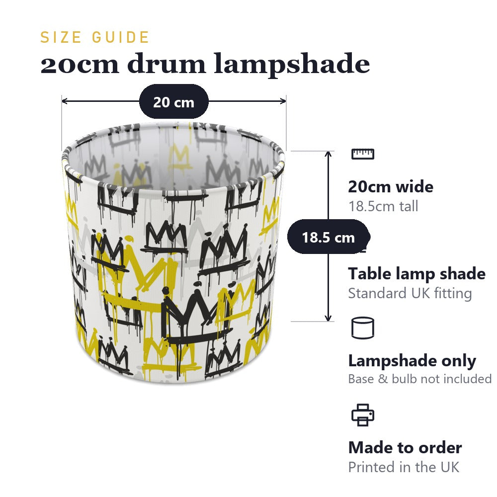 Bold Gold and Black Crown Pattern lampshade