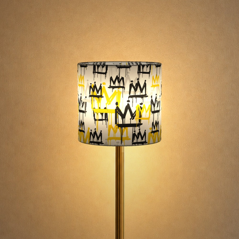 Bold Gold and Black Crown Pattern lampshade
