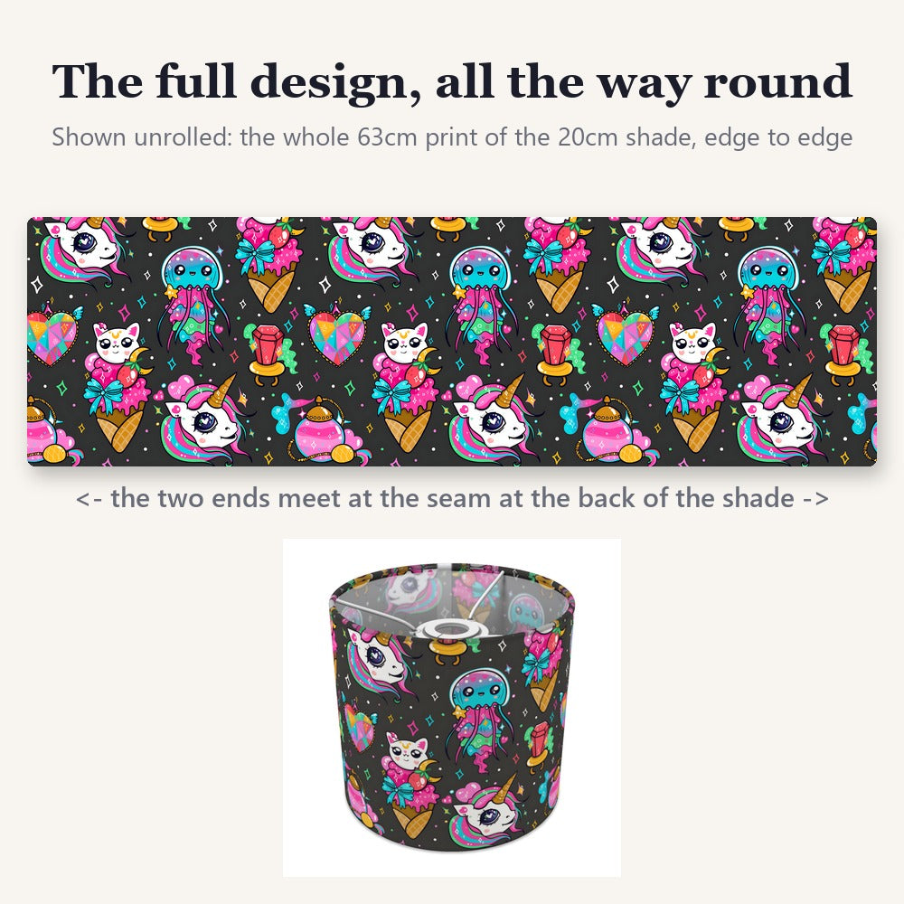 Magical Unicorn Cat and Jellyfish lampshade