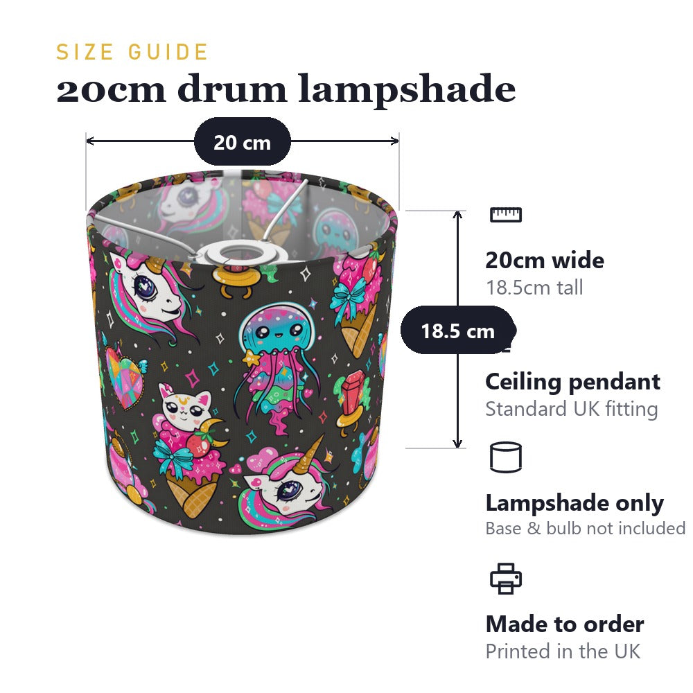 Magical Unicorn Cat and Jellyfish lampshade