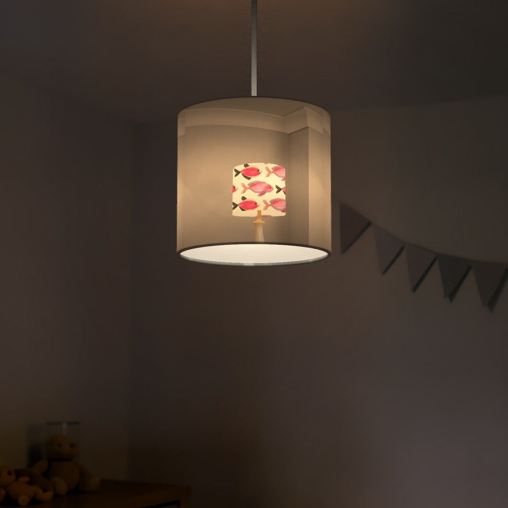 Pink Fish Pattern lampshade