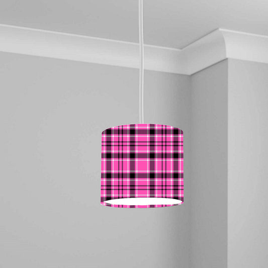 Pink Plaid Pattern Ceiling Lampshade Lightshade for Room - 20cm x 18.5cm