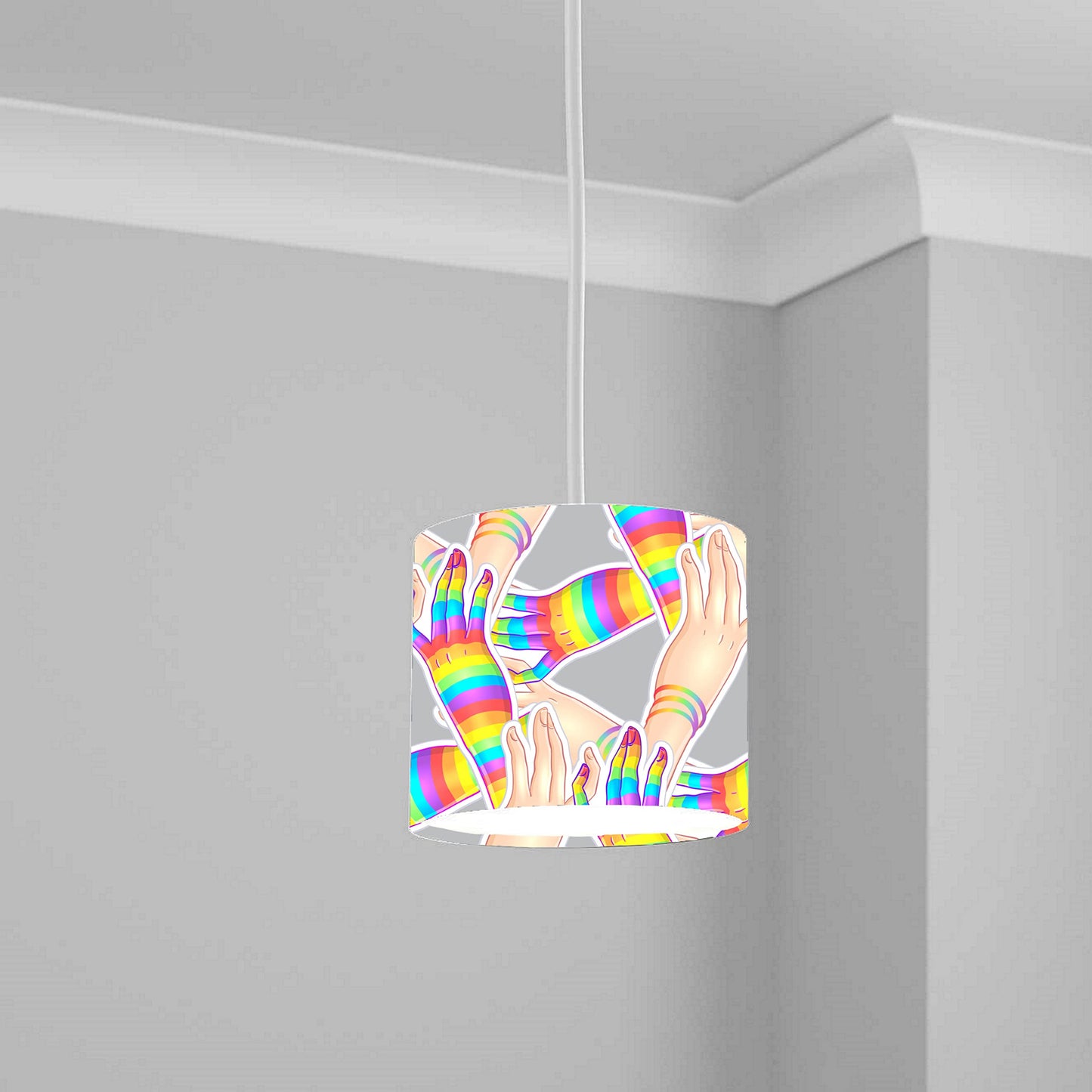 Rainbow Hands Design Ceiling Lampshade Lightshade for Room - 20cm x 18.5cm
