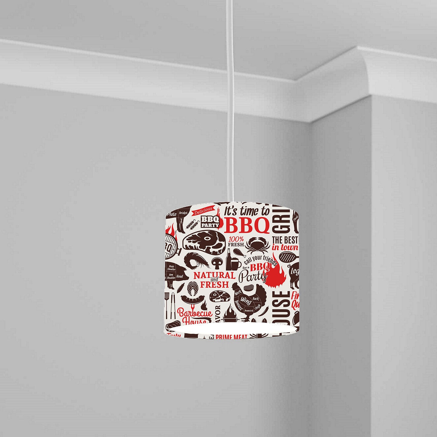BBQ Grill Theme Ceiling Lampshade Lightshade for Nursery - 20cm x 18.5cm