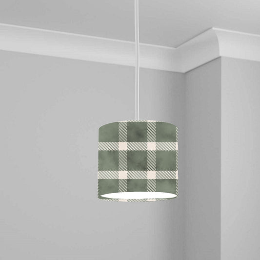 Green Plaid Pattern Ceiling Lampshade Lightshade for Room - 20cm x 18.5cm