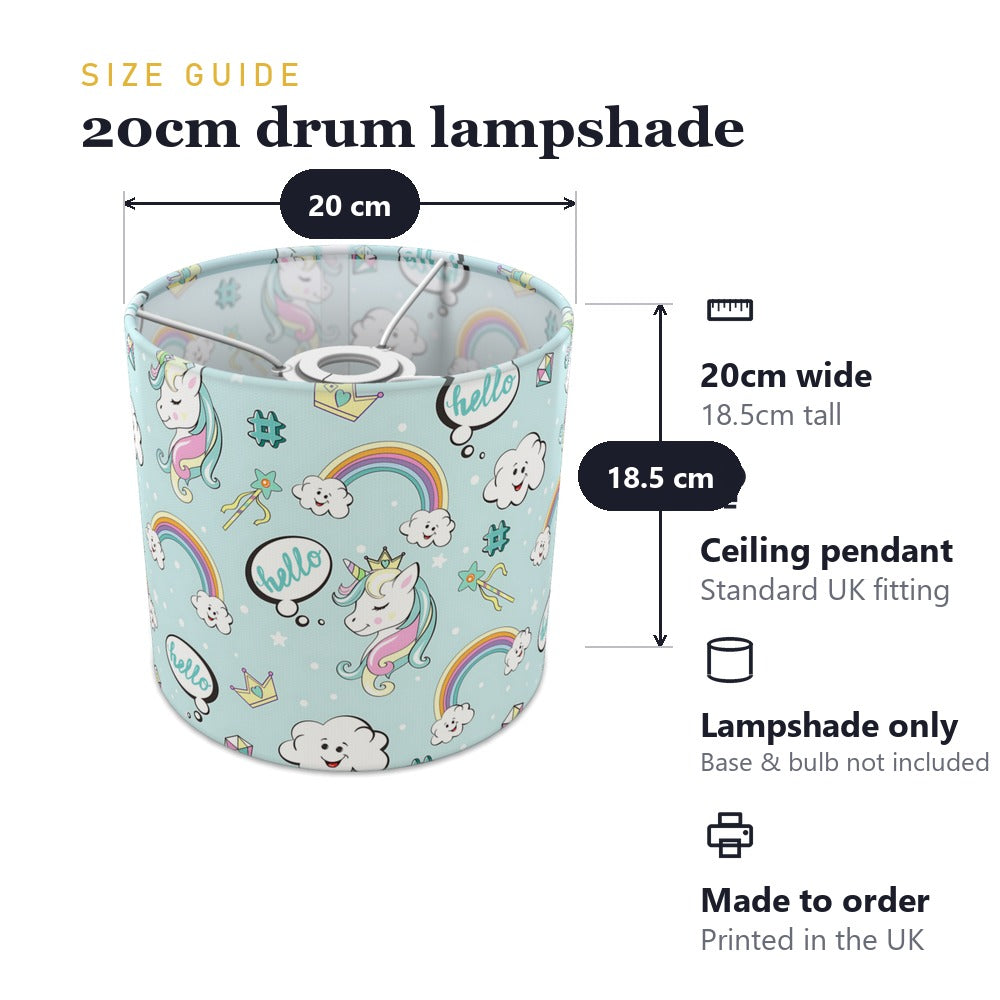Whimsical Unicorn and Rainbow lampshade
