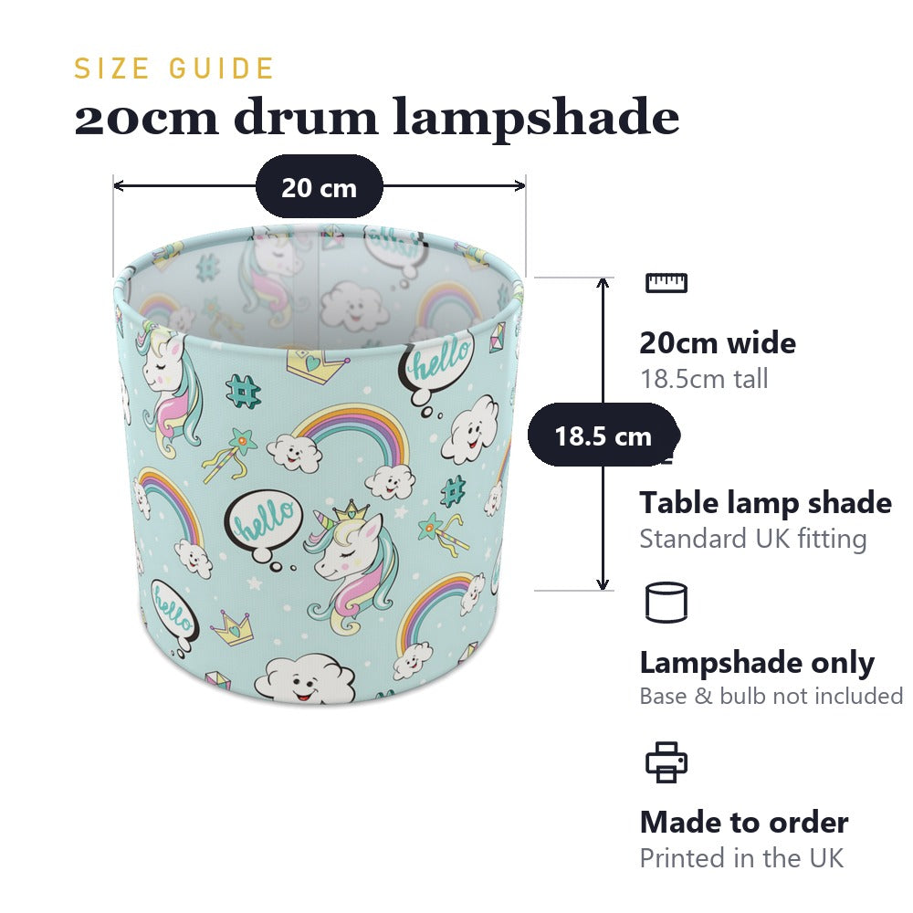 Whimsical Unicorn and Rainbow lampshade
