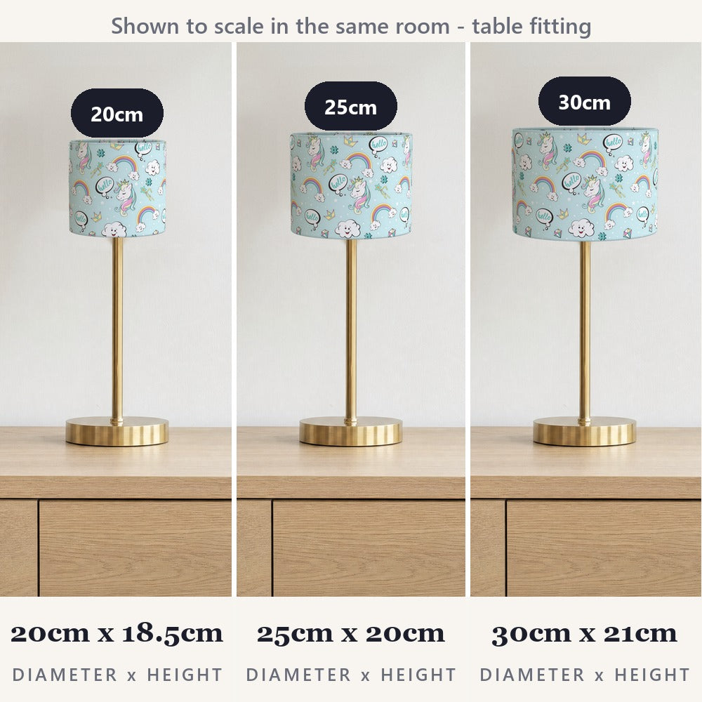 Whimsical Unicorn and Rainbow lampshade