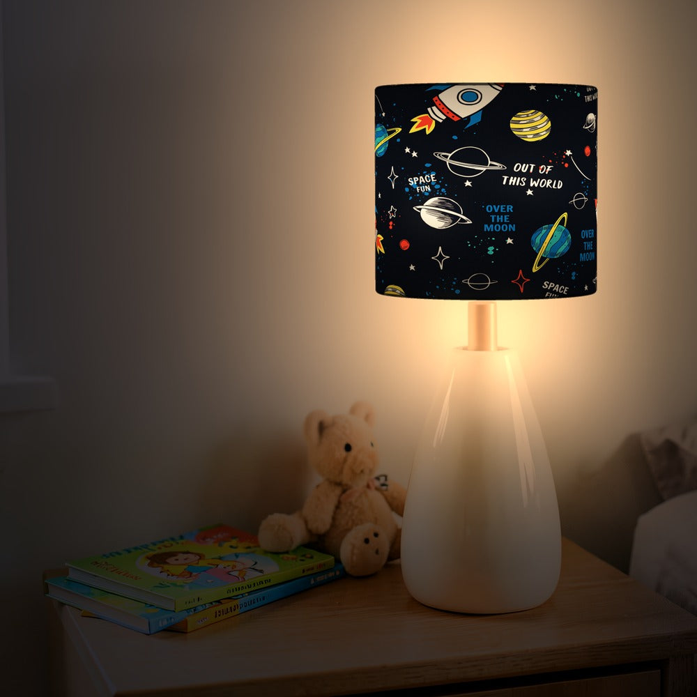 Space Adventure Rocket and Planets lampshade