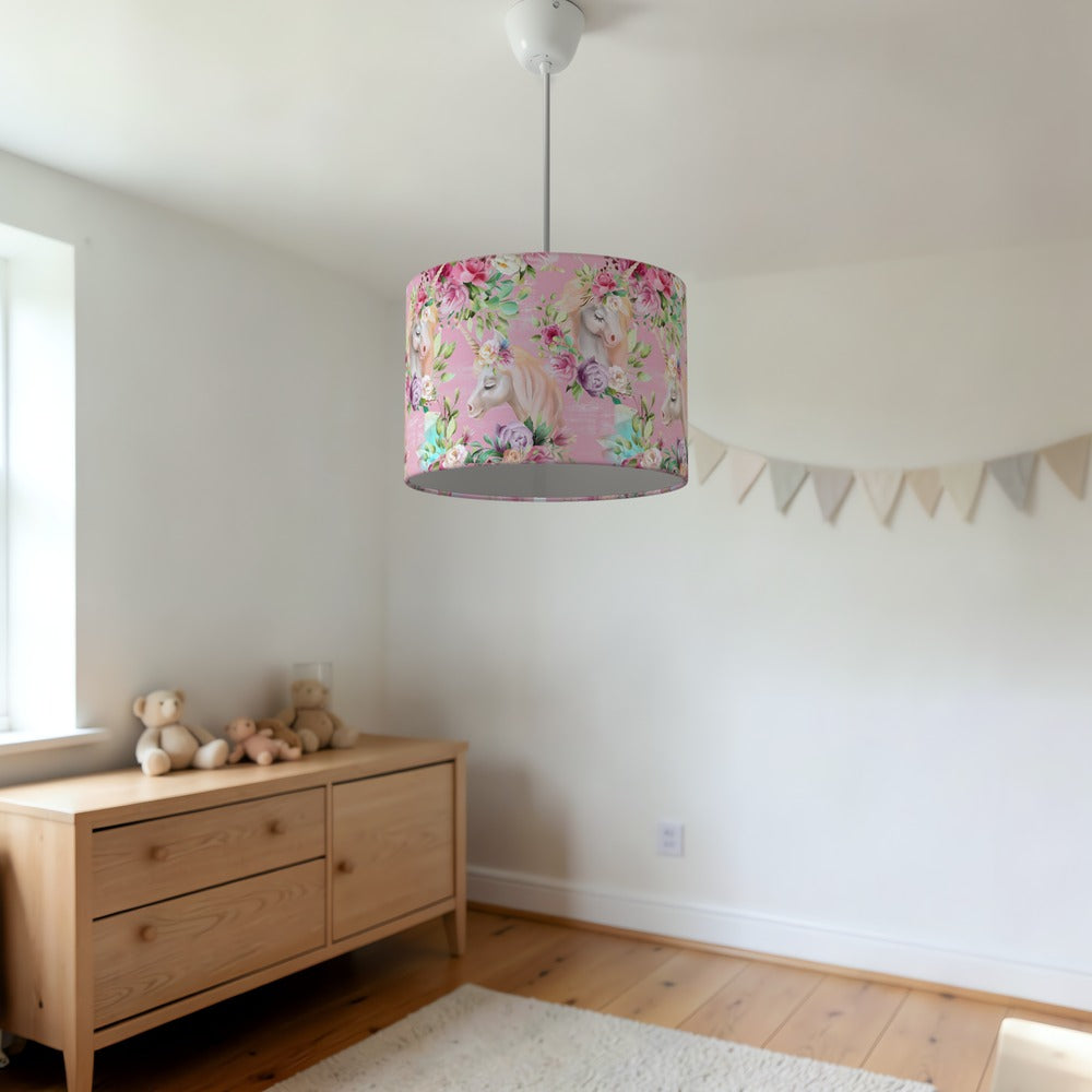 Enchanted Unicorn Floral lampshade