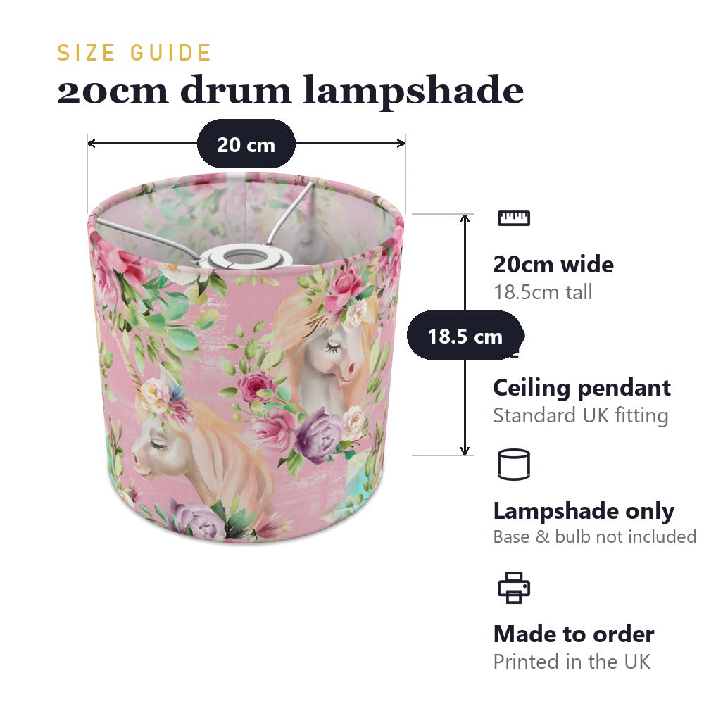 Enchanted Unicorn Floral lampshade