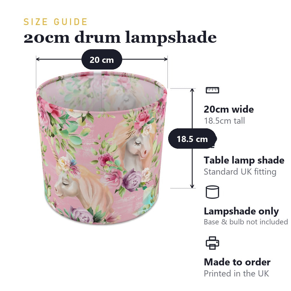 Enchanted Unicorn Floral lampshade
