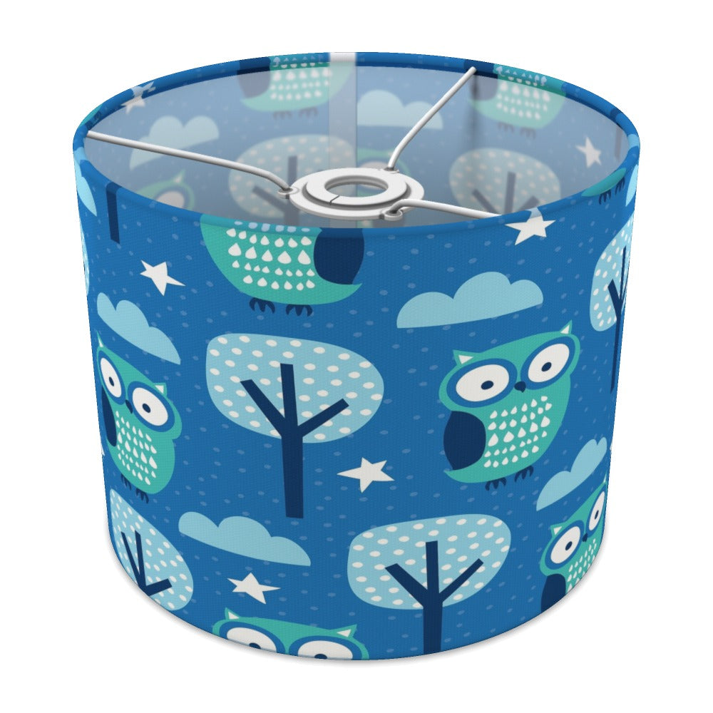 Blue Owl and Tree Pattern lampshade - 25cm Ceiling
