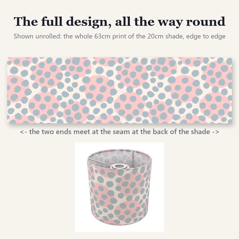 Pink and Blue Polka Dot Pattern lampshade