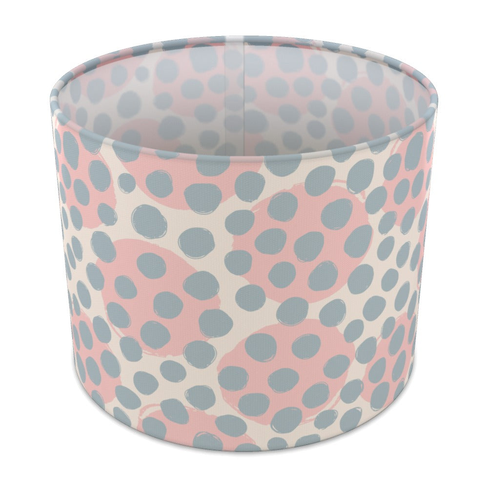 Pink and Blue Polka Dot Pattern lampshade - 25cm Table