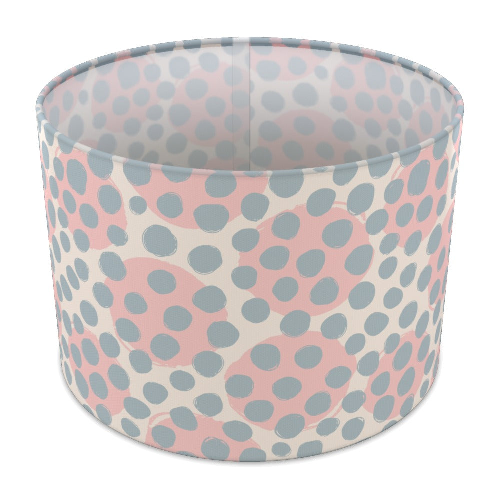 Pink and Blue Polka Dot Pattern lampshade - 30cm Table