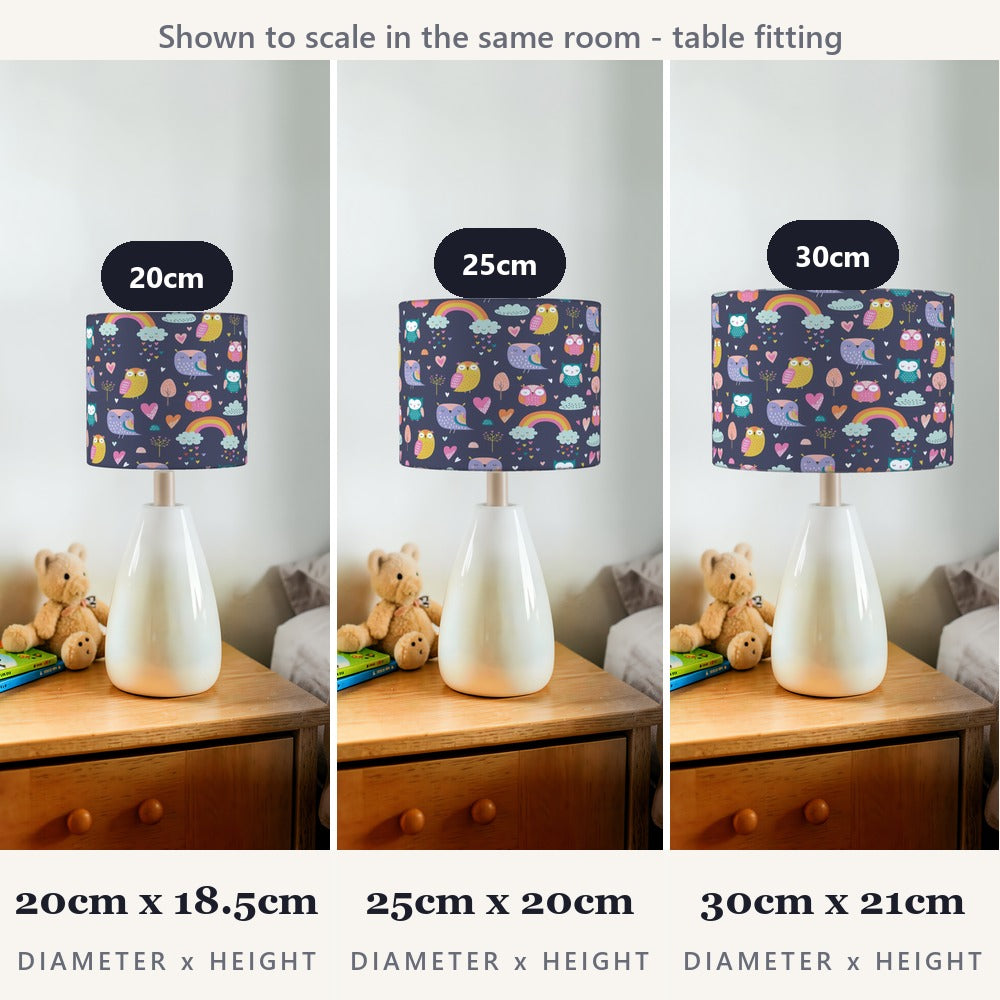 Colorful Owl and Rainbow lampshade